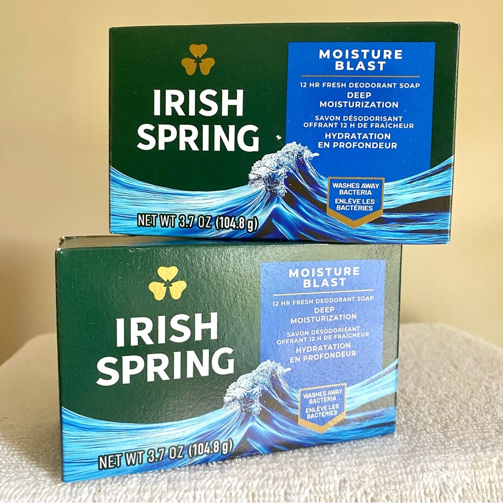 5/$25 Irish Spring 2 bars of Moisture Blast deodorant soap bars new in package